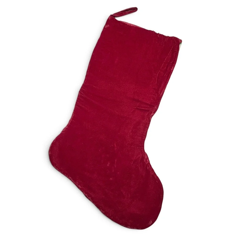 Handmade Needlepoint Christmas Stocking 20in Canada Goose Design Velvet Lined